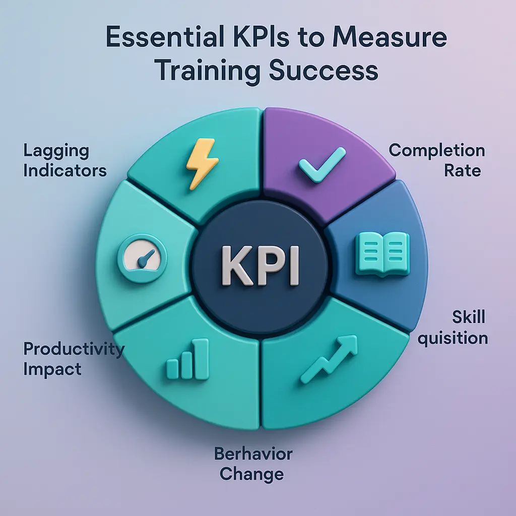3D KPI wheel highlighting key metrics SMEs track for accurate SME training measurement