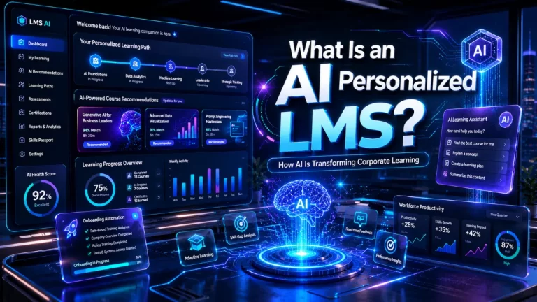 AI personalized LMS dashboard transforming corporate learning